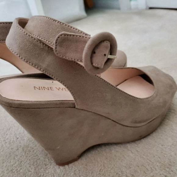 Nine West Beige Wedge Heels - Picture 2 of 7